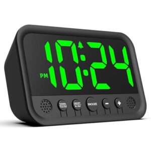 Azyh Digitaler Wecker mit Großer LED-Anzeige für das Schlafzimmer, lauter Wecker für Schwere Schläfer, Plug-In Elektrische Tischuhr mit Einstellbarer Lautstärke, Helligkeit, Snooze, 12/24HR