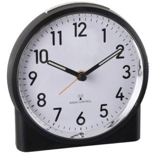 OSTAR Laut Wecker Analog, Funkwecker, Batteriebetriebenes Quarzwecker, mit Nachtlicht Schlummerfunktion, Schlafzimmer Büro Reisen, Einfach zu bedienen, Schwarz