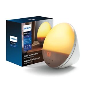 PHILIPS HF3519/01 Wake-up Light (Sonnenaufgangfunktion, Digitales Fm Radio, Tageslichtwecker) Weiß
