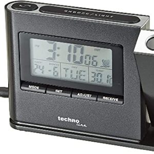 Technoline Projektionswecker WT 519 mit Funkuhr, Innentemperaturanzeige und Datumsanzeige, Mehrfarbig