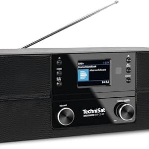 TechniSat DIGITRADIO 371 CD BT - Stereo Digitalradio (DAB+, UKW, CD-Player, Bluetooth, Farbdisplay, USB, AUX, Kopfhöreranschluss, Kompaktanlage, Wecker, 10 Watt, Fernbedienung) schwarz/silber