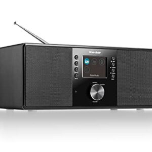 Karcher DAB 5000+ Digitalradio (DAB+ / UKW-RDS, Bluetooth, AUX-IN, Wecker mit Dual-Alarm) Schwarz