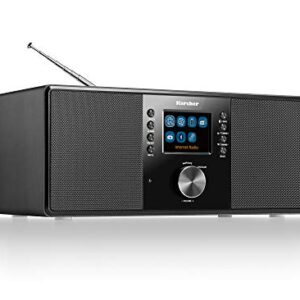 Karcher DAB 7000i - Stereo Internetradio (DAB+ / UKW, WLAN und Bluetooth, Farbdisplay, USB, AUX-In, 14 Watt, Wecker, Kopfhöreranschluss, Digitalradio inkl. Fernbedienung, schwarz)