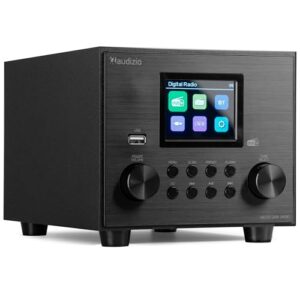 Audizio Vieste - DAB Radio mit Bluetooth, Digitalradio, 60 Watt Lautsprecher, DAB Plus Radio mit USB Anschluss, FM & UKW, Weckerfunktion, 20 Speicherplätze, Auto-Suchlauf, Küchenradio DAB mit Display