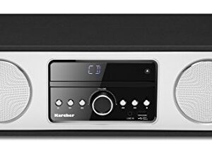 Karcher DAB 4500CD - Stereo Digitalradio (Kompaktanlage mit CD-Player, Bluetooth, UKW / DAB+ Radio, Musikanlage, USB, Wecker, 30 Watt Lautsprecher, Fernbedienung, elegantes Holzgehäuse, schwarz)