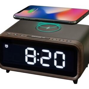 Northpoint Digitaler DAB+ Radio mit Wecker Kabelloser Ladestation Nachtlicht und USB-Ladeanschluss 5W Wireless Charger Schwarz