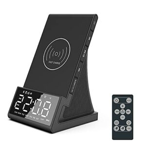 Mingfuxin Kabelloser Ladewecker mit FM-Radio, Bluetooth-Lautsprecher mit USB-Ladeanschluss, kabellose Ladegeräte, kompatibel mit iPhone 13 Pro Max/13 Mini/12/11/8, Samsung S20 FE 5G/S21Plus