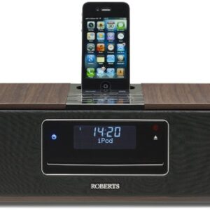 Roberts Sound100 CD/DAB/FM Digitales Soundsystem mit Dock für iPod/iPhone Walnuss (vom Hersteller eingestellt)
