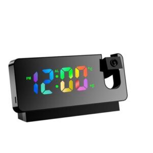 DASIAUTOEM Projektionswecker, Digitaler Wecker mit 180° drehbarem Projektor LED Spiegel-Wecker mit Große Display Wecker Digital mit Temperatur Anzeige für Schlafzimmer, Decke, Wand, Haus