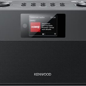 KENWOOD CR-ST100S-B - Smart-Radio mit Internetradio, WLAN, 2 x 10 W RMS, Bassreflex Lautsprecher, DAB+, UKW, Bluetooth, USB, Line-In/-Out, Weckfunktion, Sleeptimer, TFT-Farbdisplay, Fernbedienung